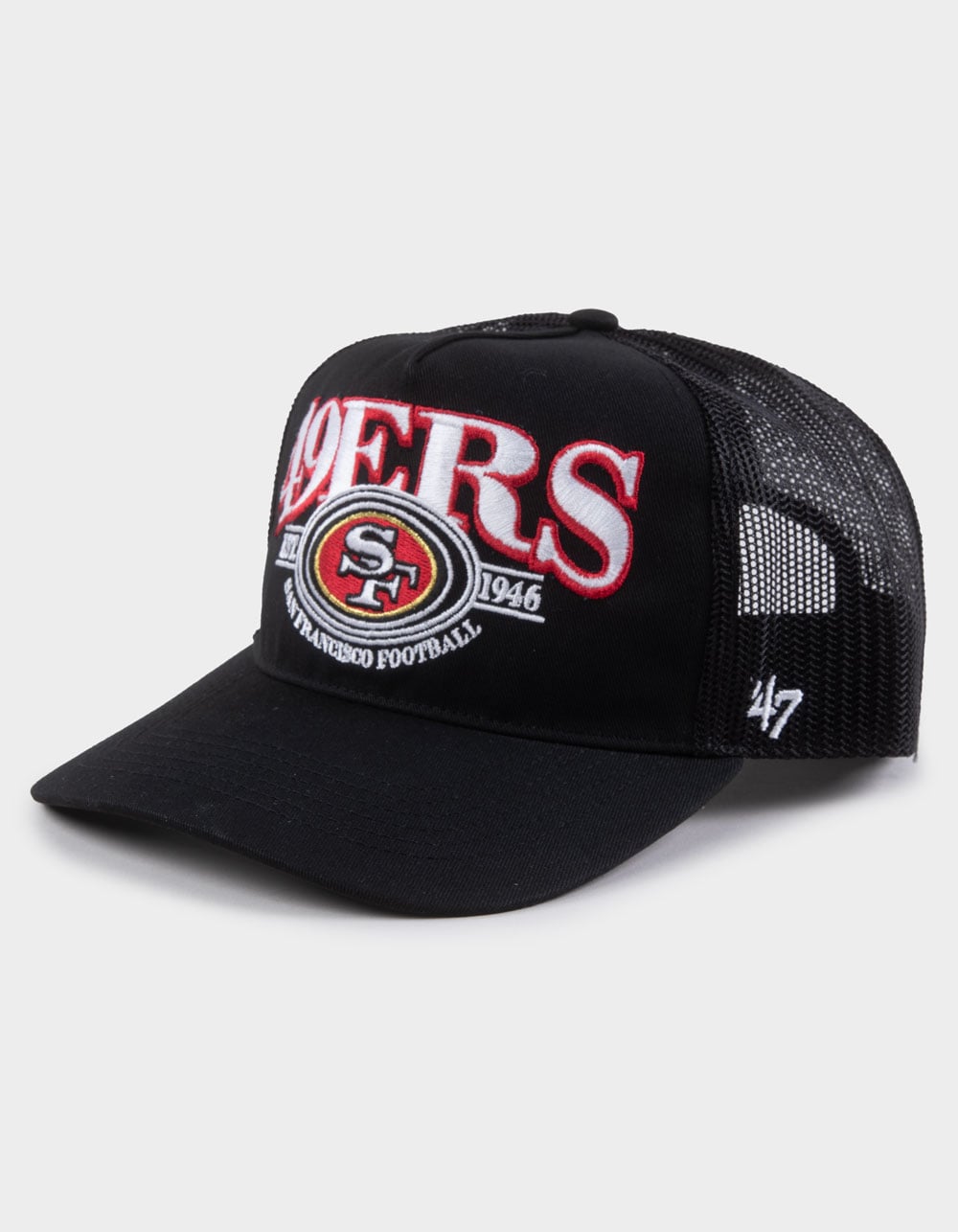 47 BRAND San Francisco 49ers Deluxia '47 Hitch Trucker Hat - BLACK COMBO