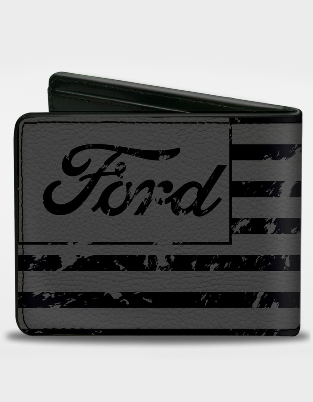 BUCKLE-DOWN Ford Script Americana Flag Bifold Wallet - BLACK COMBO