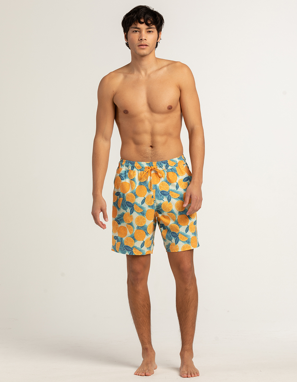 BLUE CROWN Orange Life Mens 7" Swim Shorts - BLUE