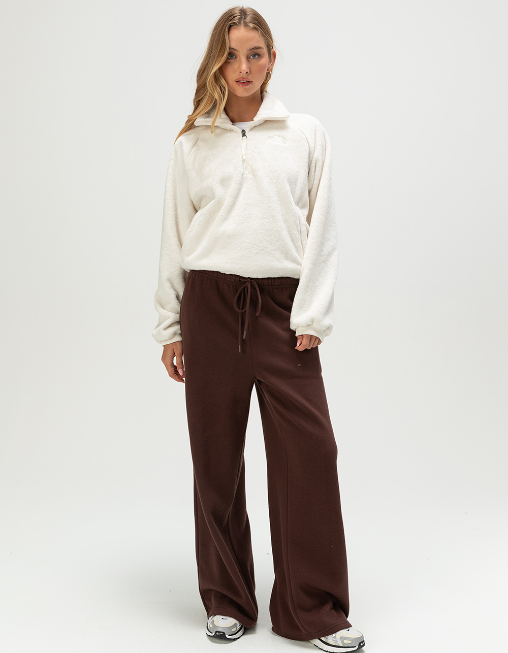 THE NORTH FACE Osito Lux Womens Quarter Zip Jacket - OFF WHITE