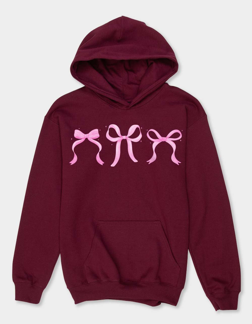 BOW Trio Unisex Kids Hoodie - MAROON