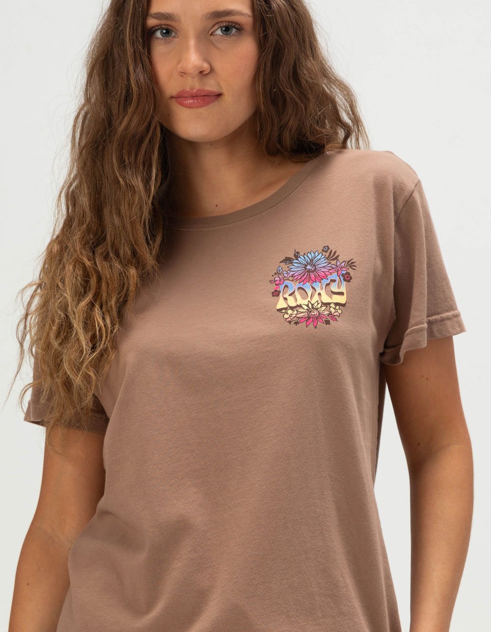 ROXY Tribal Sunset Womens Boyfriend Tee - BROWN
