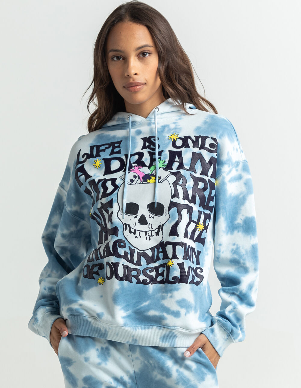 CONEY ISLAND PICNIC Life Is Only A Dream Womens Hoodie - BLUE COMBO ...