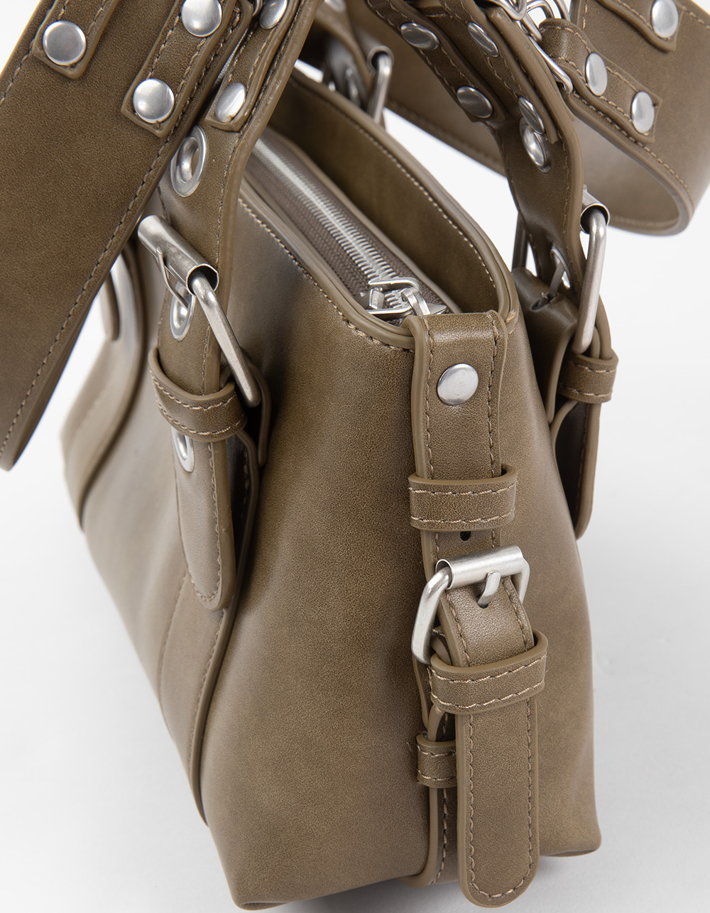 Kenz Moto Shoulder Bag - OLIVE