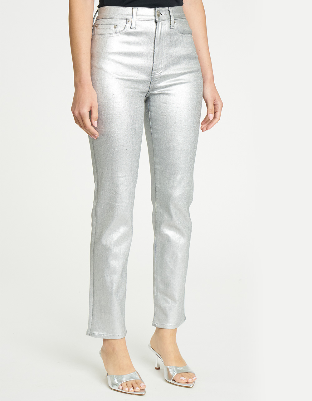 DAZE Smarty Pants Womens Coated Jeans - SILVER | Tillys