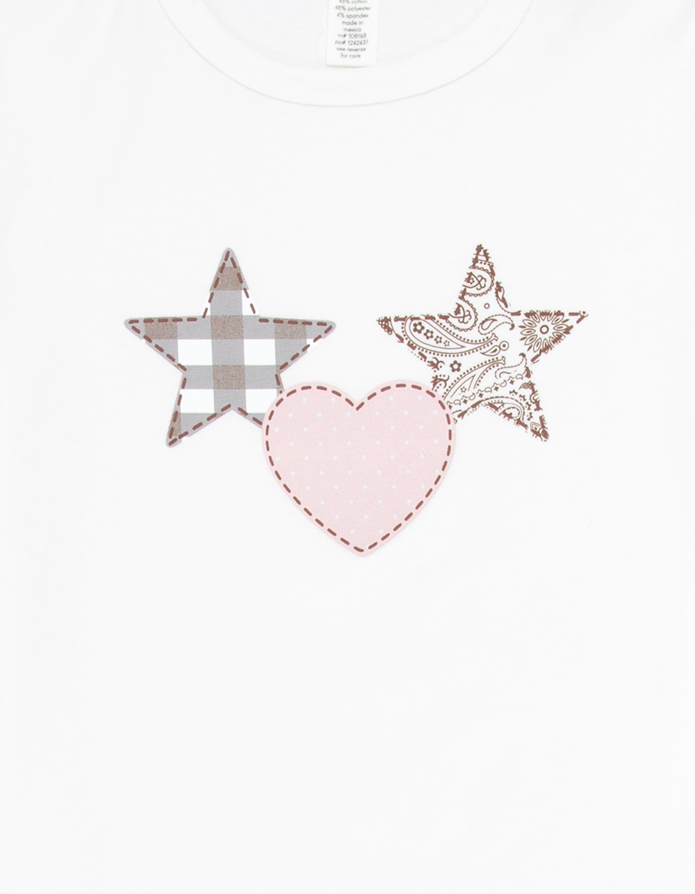 FULL TILT Heart Star Puff Girls Tee - CREAM