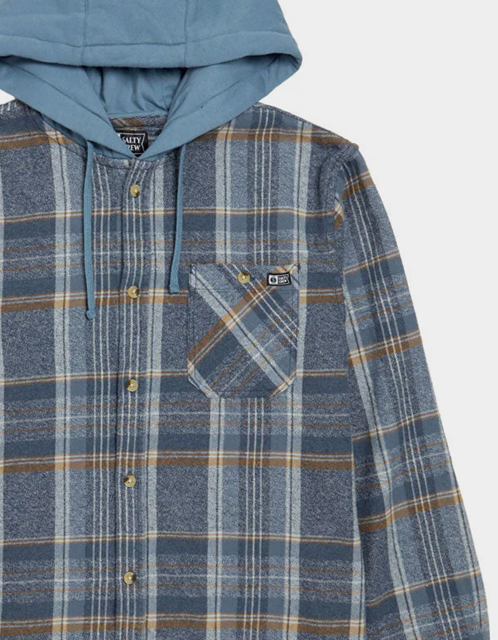 SALTY CREW Whitewash Mens Hooded Flannel - NAVY