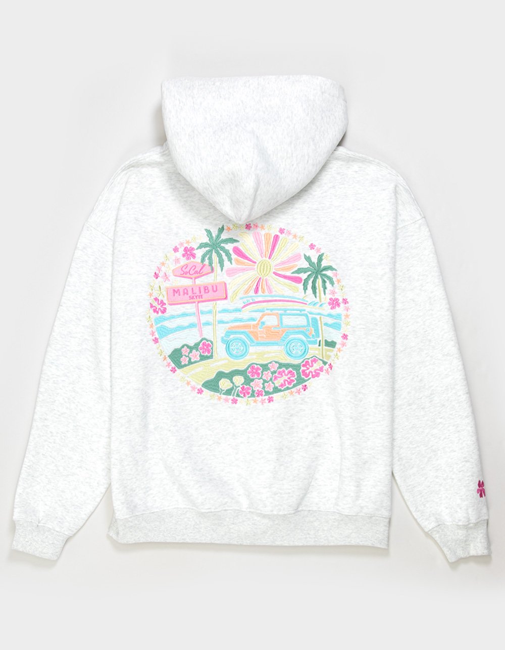 MALIBU SKYYE So Cal Embroidered Womens Hoodie - HEATHER GRAY