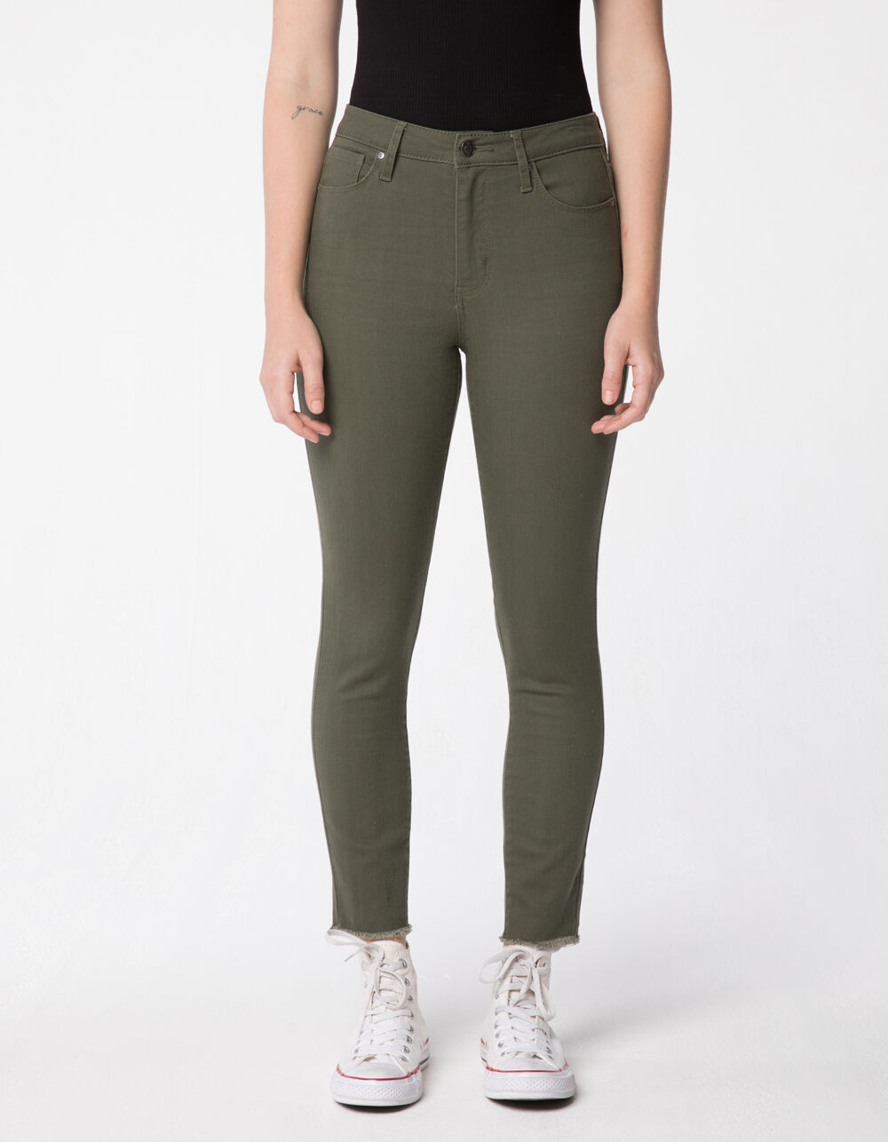 RSQ High Rise Ankle Womens Olive Skinny Jeans - OLIVE | Tillys