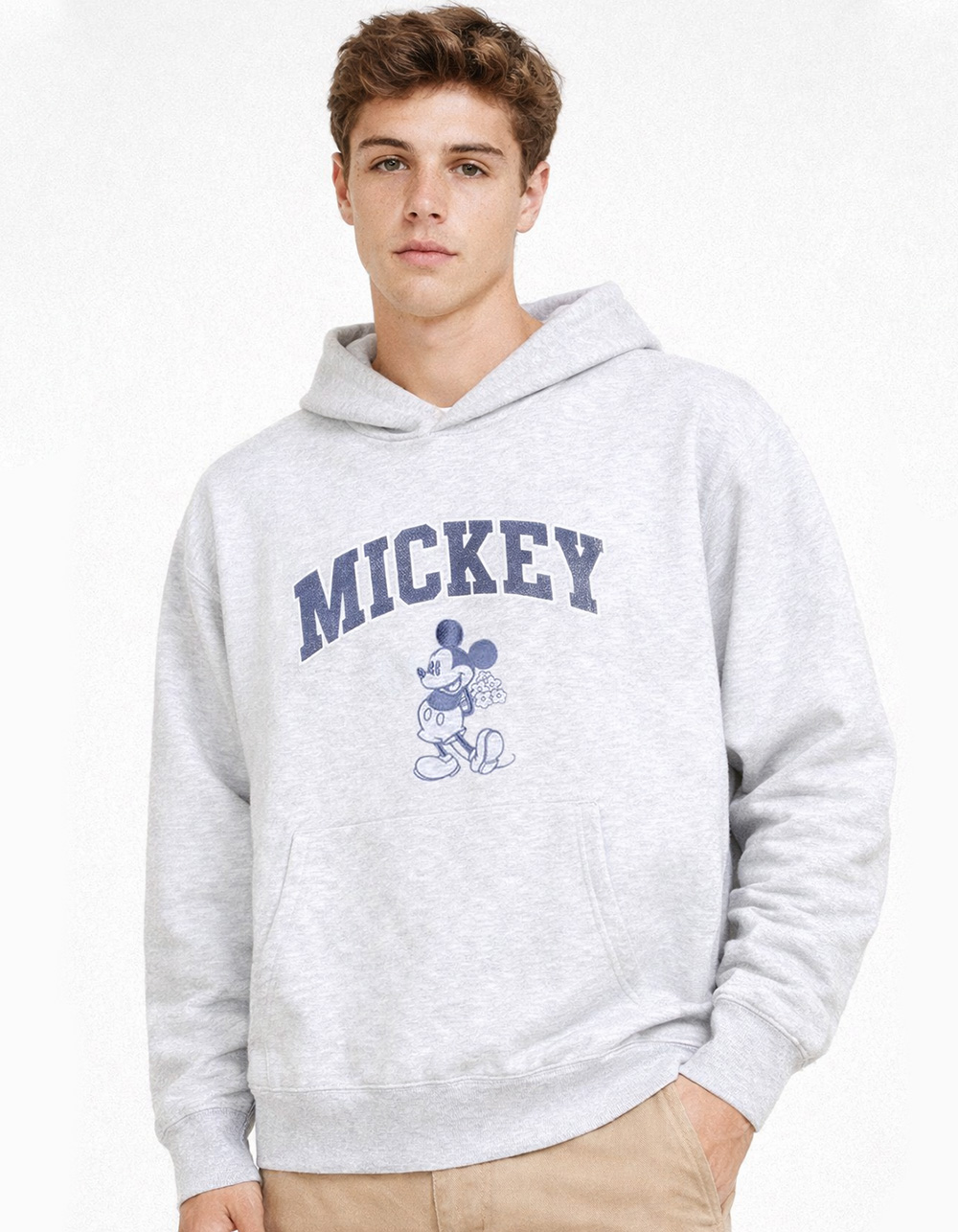RSQ Disney Mickey Mouse Mens Hoodie - HEATHER GRAY