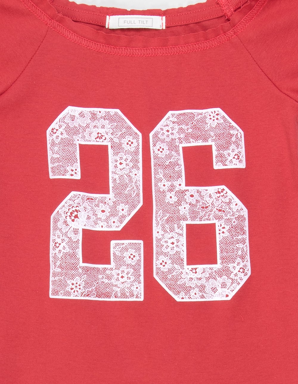 FULL TILT Lace 26 Girls Off The Shoulder Tee - RED