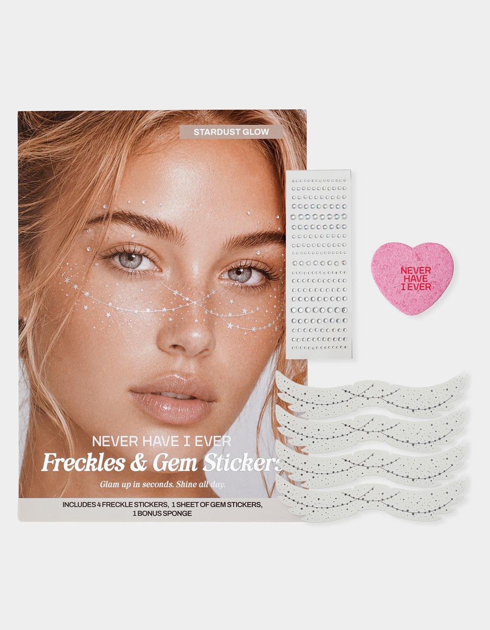 NEVER HAVE I EVER Stardust Glow Freckles & Gem Stickers - SILVER