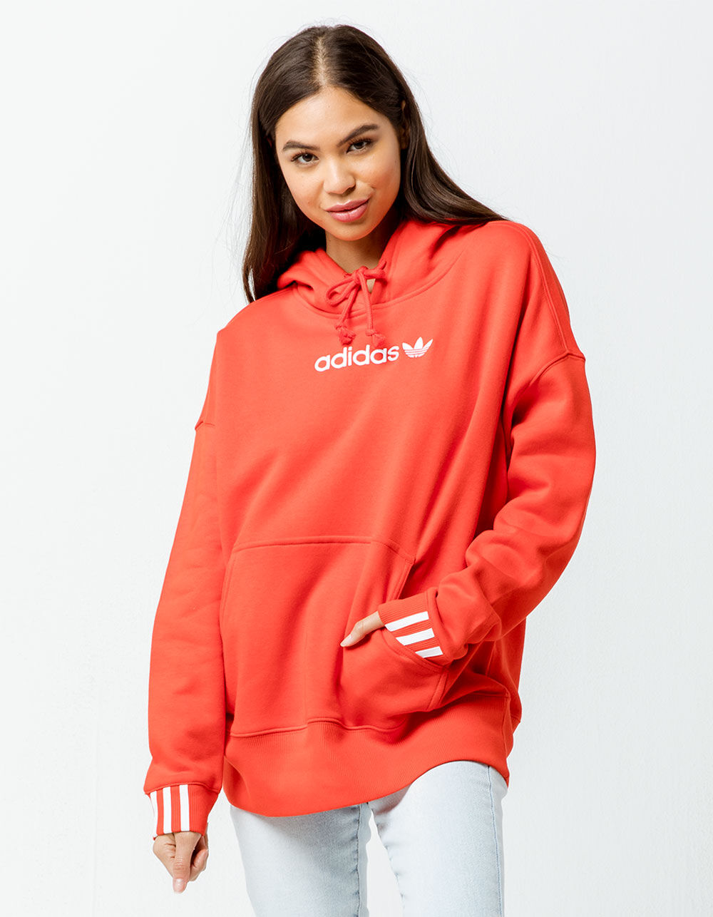 insult Candy Plant ADIDAS Coeeze Active Red Womens Oversized Hoodie - ACTIVE RED | Tillys