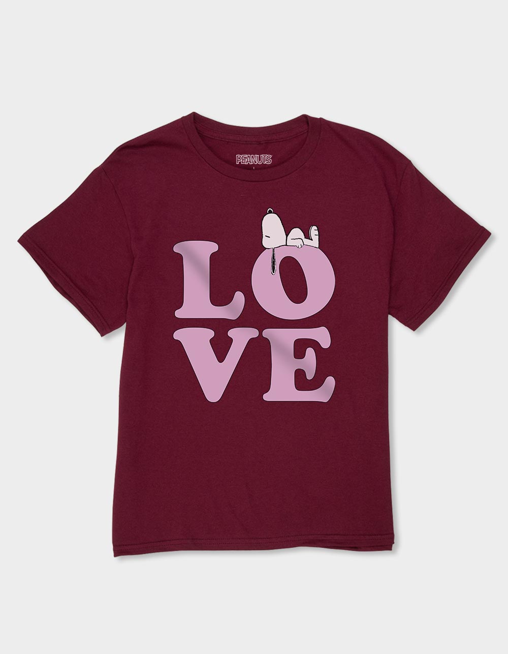 PEANUTS Love Block Snoopy Unisex Kids Tee - MAROON