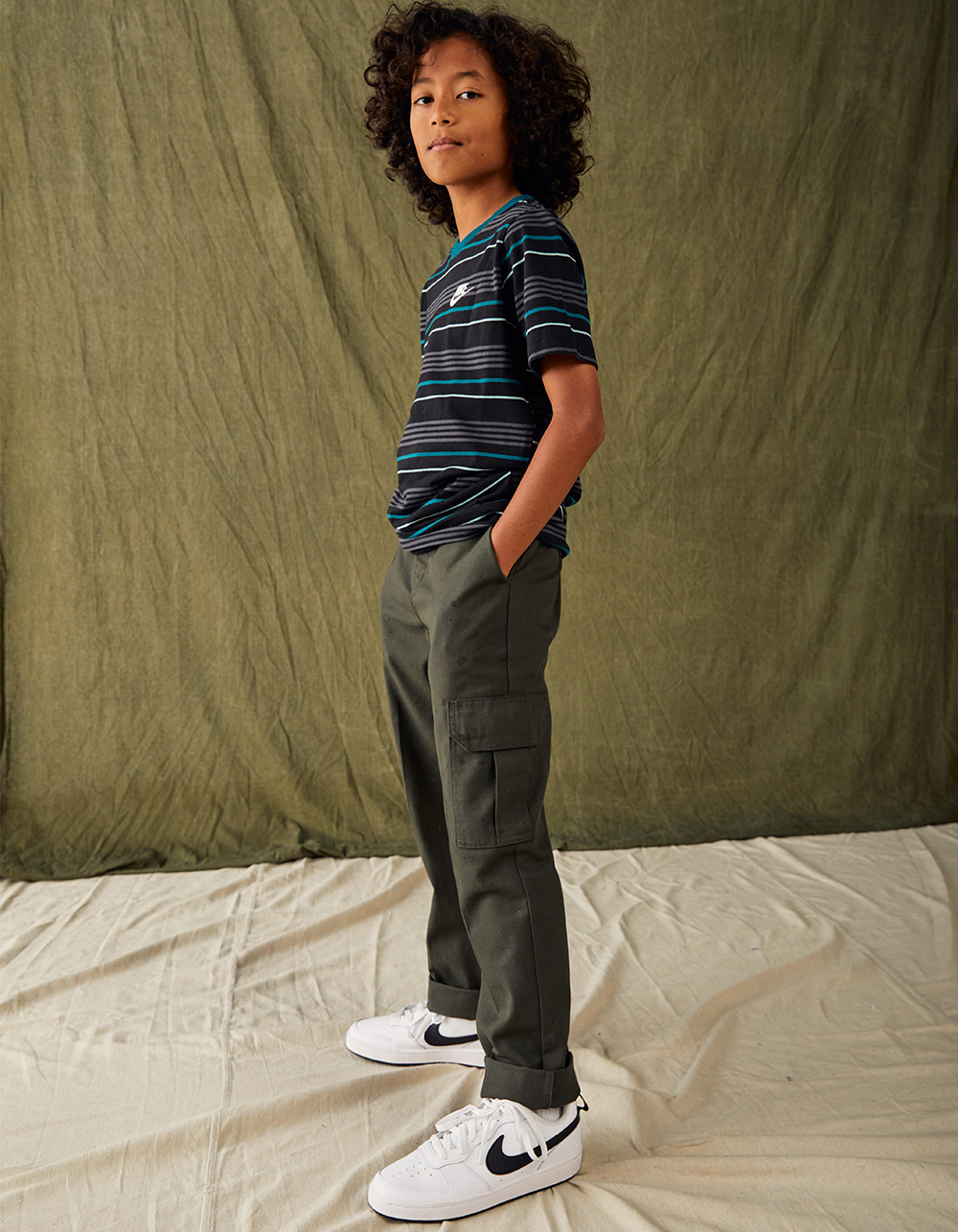 2-pack Twill Cargo Pants - Black/khaki green - Kids | H&M US-mncb.edu.vn