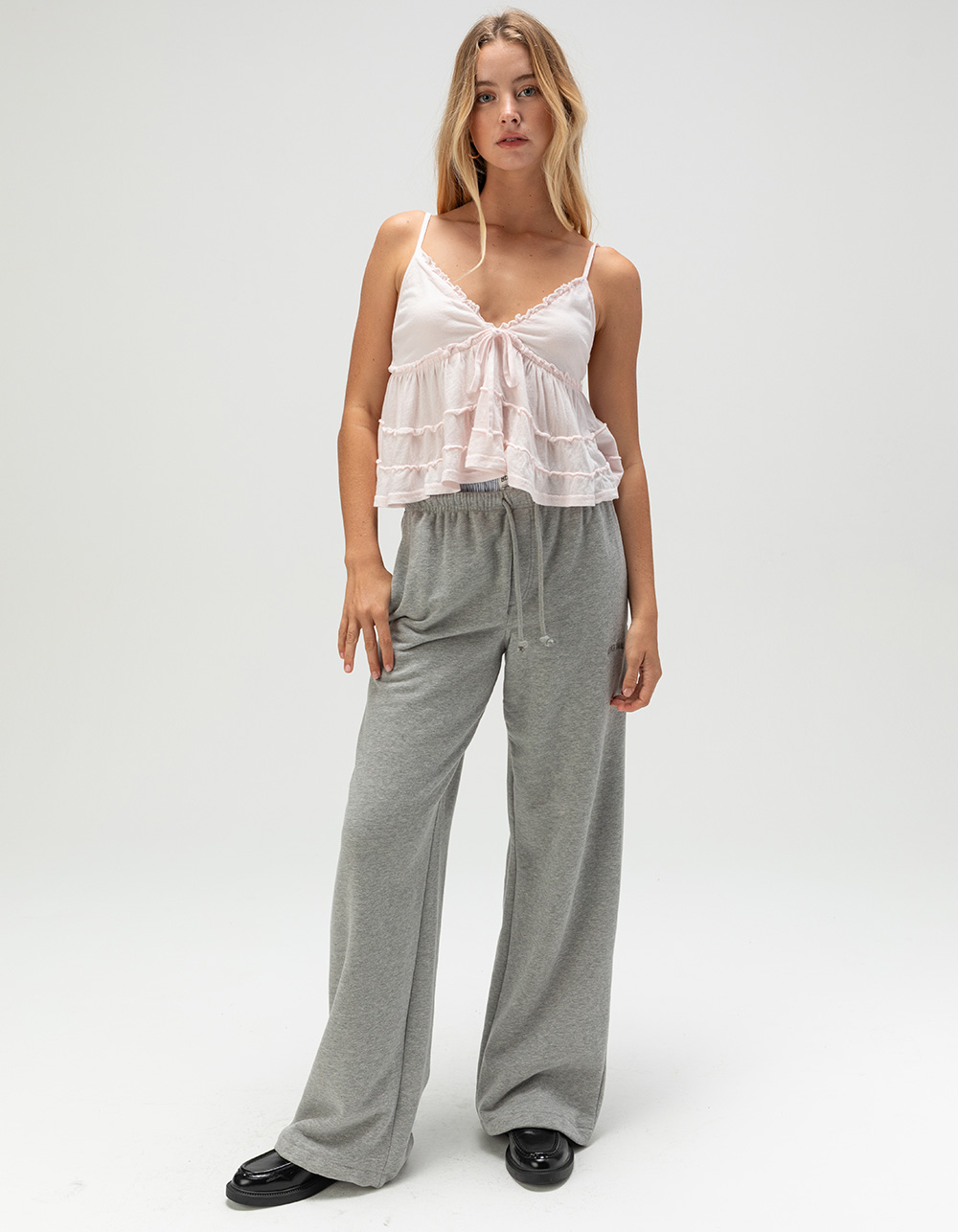 BDG Urban Outfitters Boxer Womens Wide Leg Joggers - LIGHT GRAY