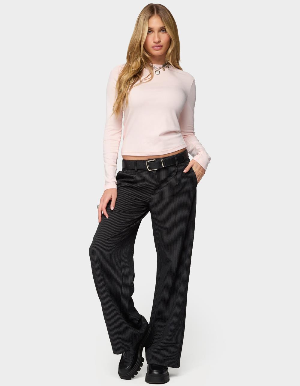 EDIKTED Kiyan Long Sleeve Tee - LIGHT PINK