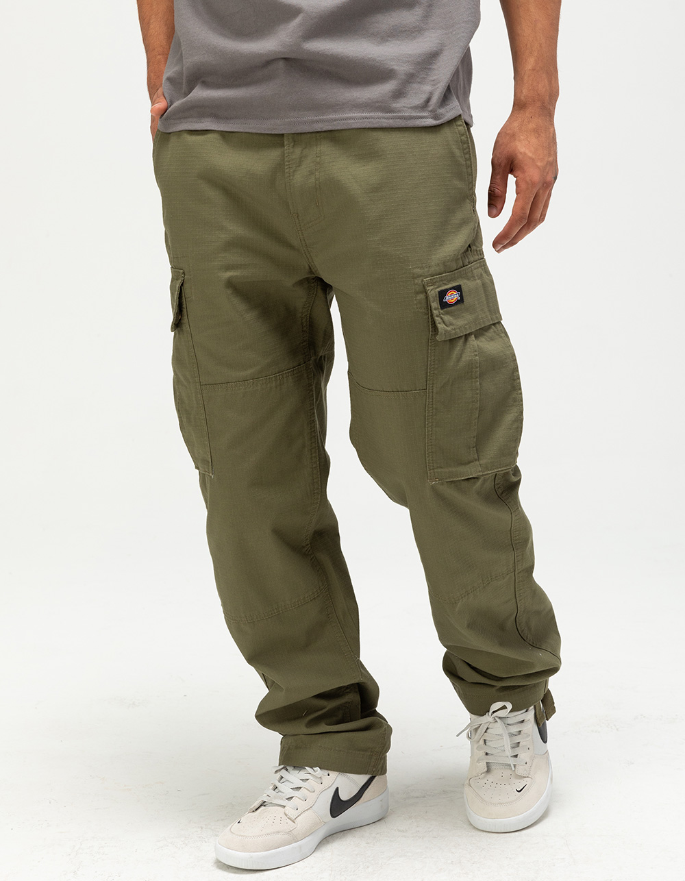 DICKIES Eagle Bend Relaxed Fit Double Knee Mens Cargo Pants - OLIVE