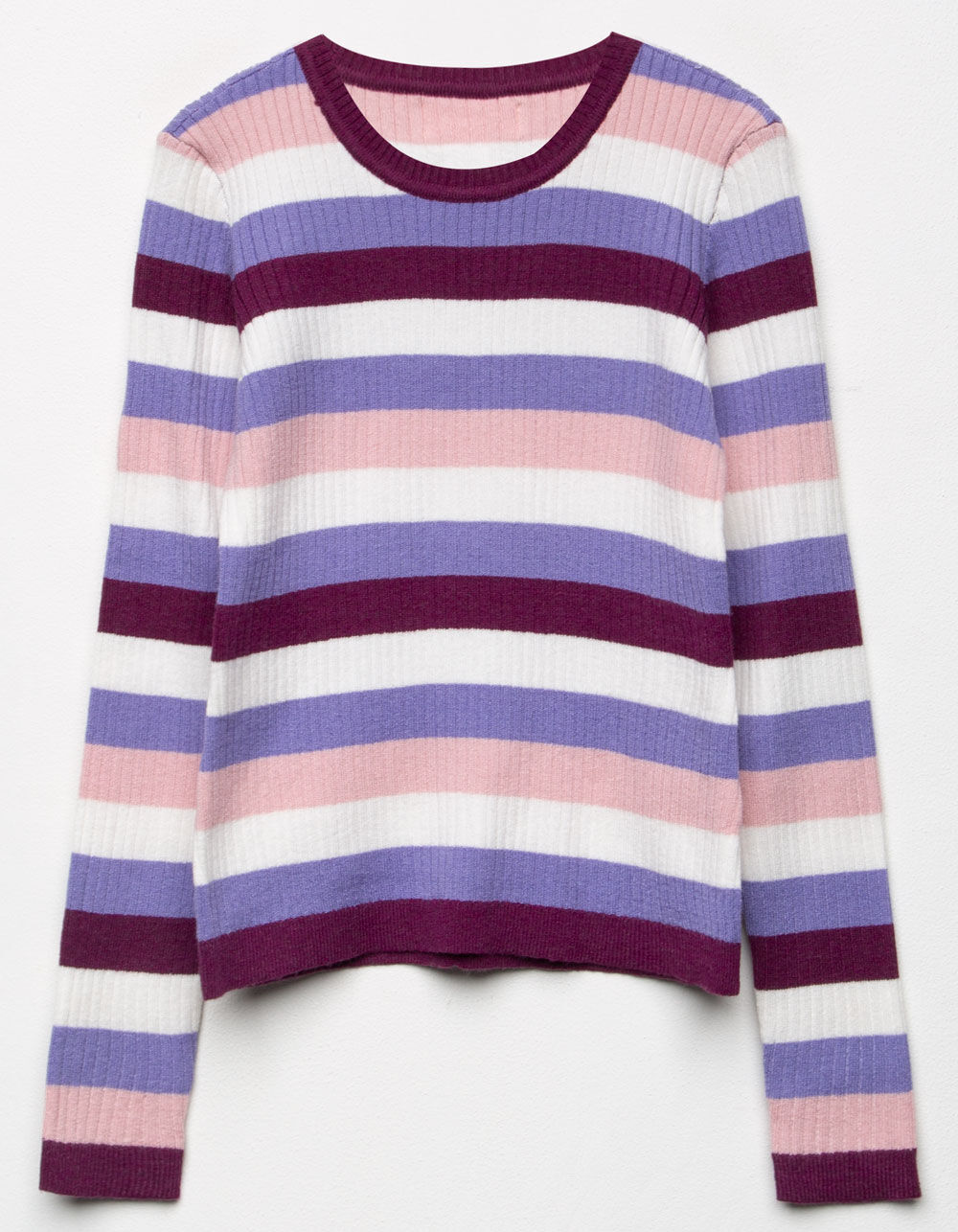 WHITE FAWN Multi Stripe Ribbed Blue Girls Sweater BLUE COMBO Tillys