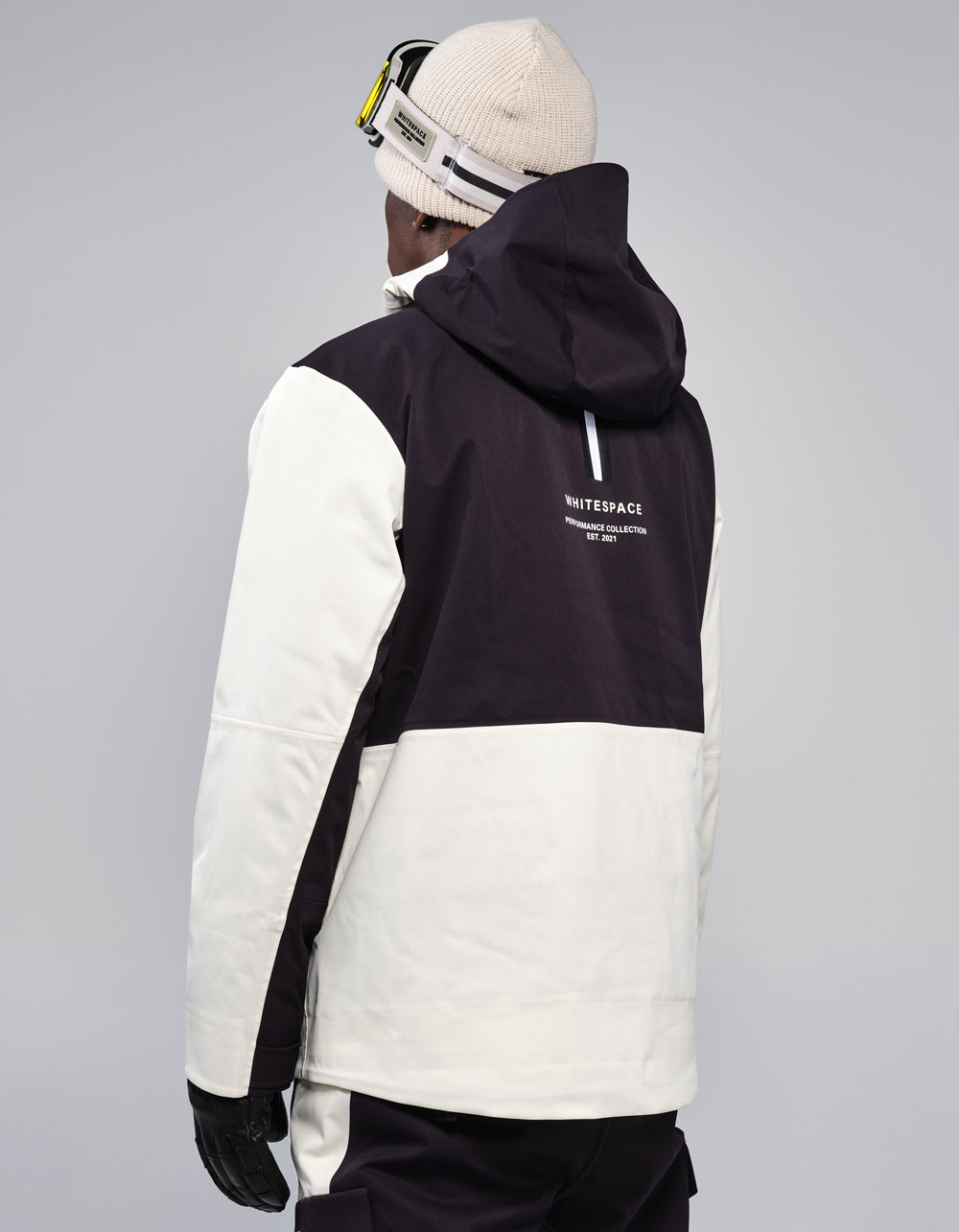 WHITESPACE 2L Cargo Mens Insulated Snow Jacket - WHT/BLK