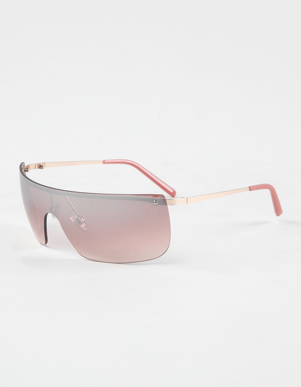 RSQ Shield Rimless Metal Sunglasses - PINK