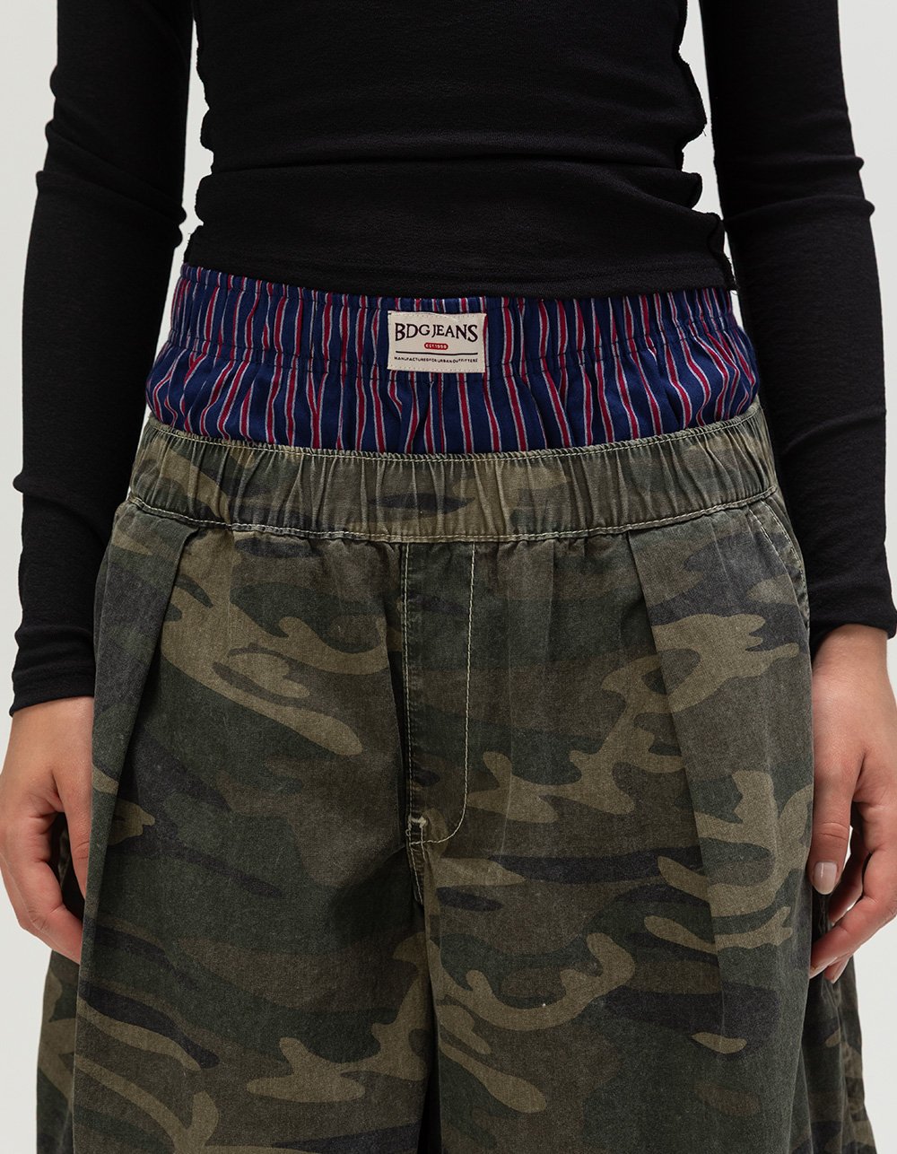 BDG Urban Outfitters NAVY Striped Womens Boxer Shorts - COMBO
