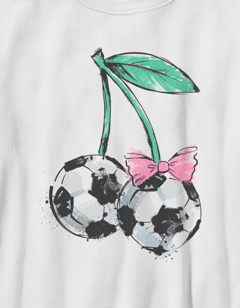 SOCCER Cherries Unisex Kids Tee - WHITE