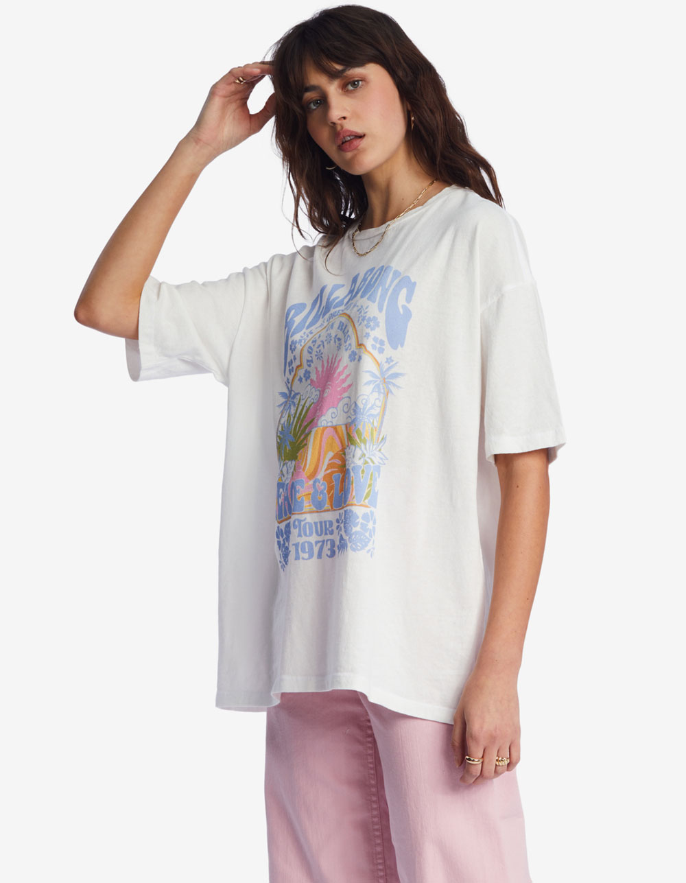 BILLABONG Peace And Love Womens Oversized Tee - WHITE | Tillys