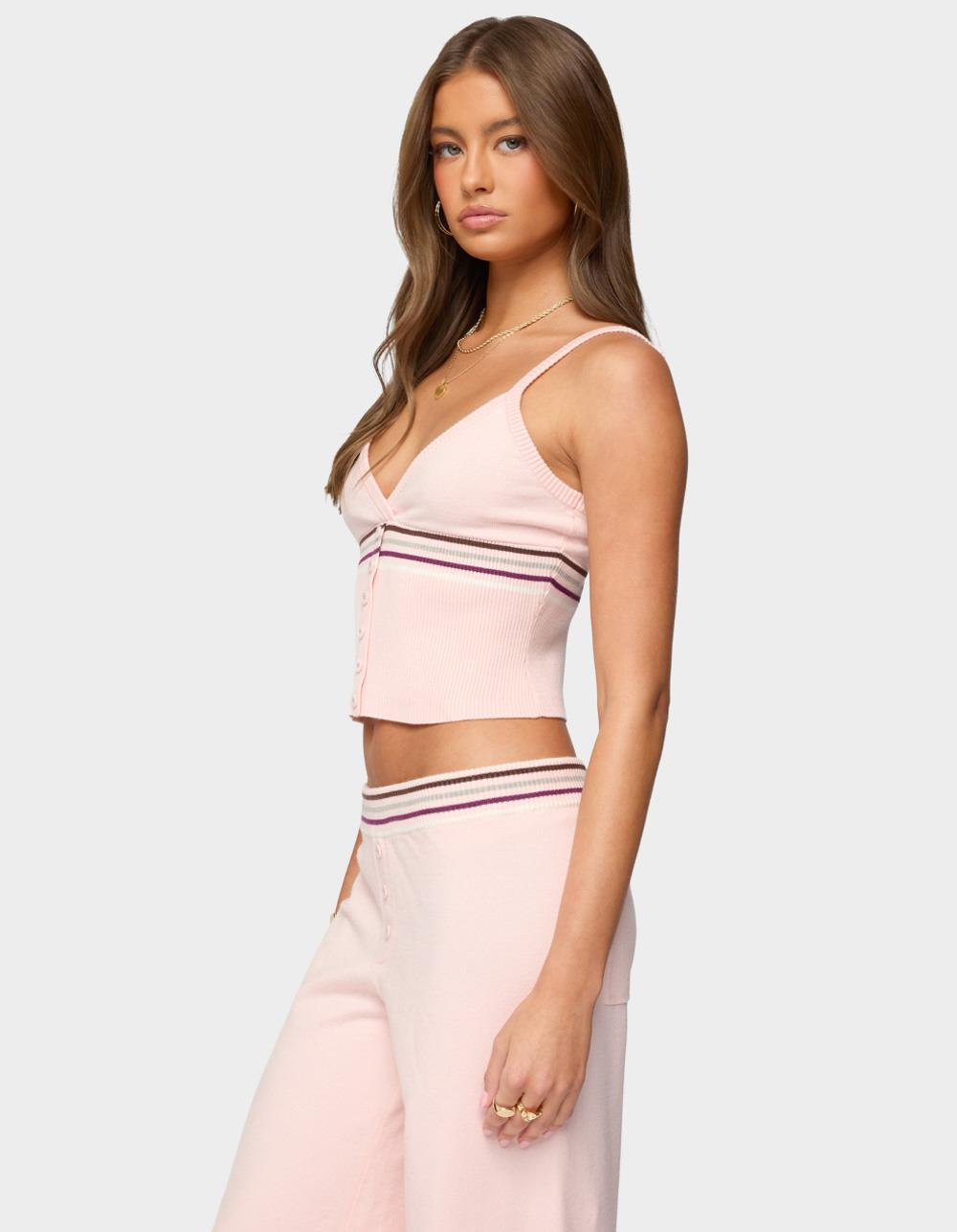 EDIKTED Miya Stripey Ribbed Knit Tank Top