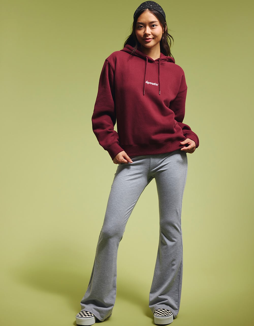 TILLYS Fold Over Flared Womens Pants - HEATHER GRAY