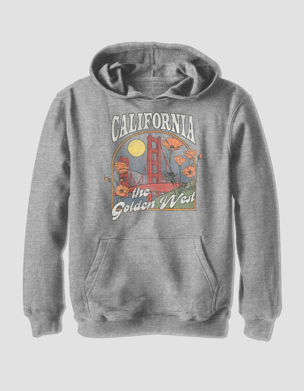 DESTINATION Golden West California Unisex Kids Hoodie - HEATHER GRAY