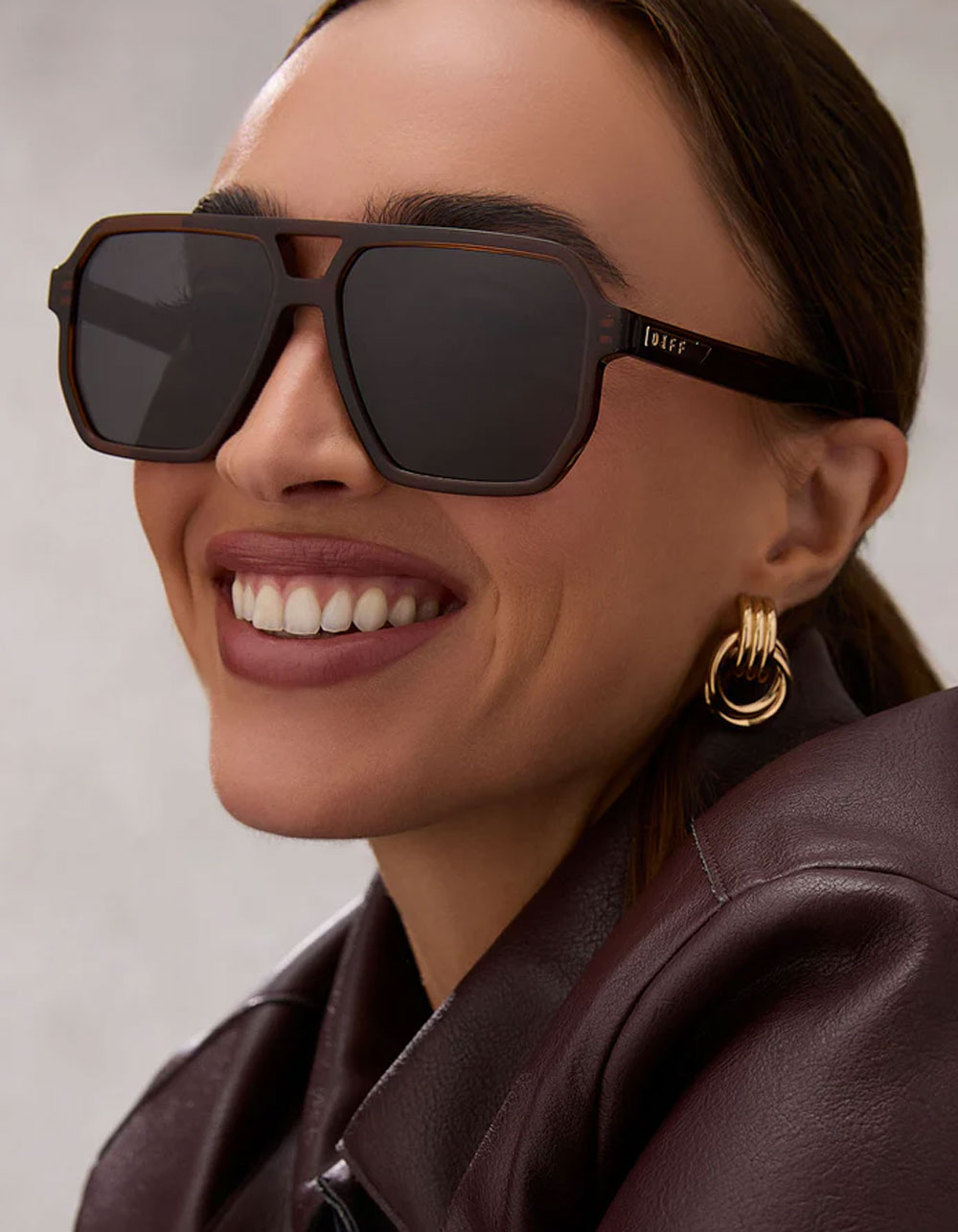DIFF EYEWEAR Cameron Polarized Sunglasses - WHISKEY