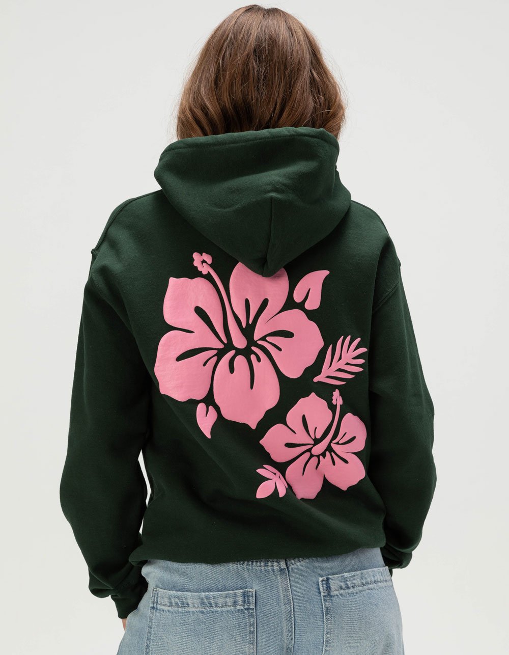 RIOT SOCIETY Hibiscus Womens Hoodie - GREEN