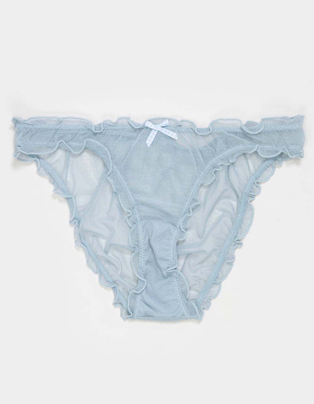 FULL TILT Mesh Dot Gingham Bow Bikini Panties