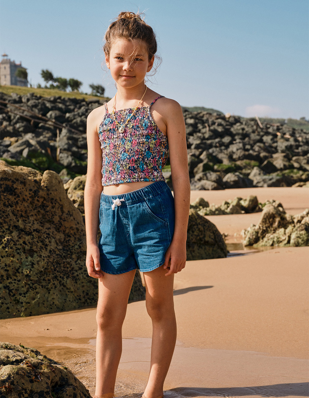ROXY Genial Moment Girls Beach Shorts - MEDIUM WASH | Tillys