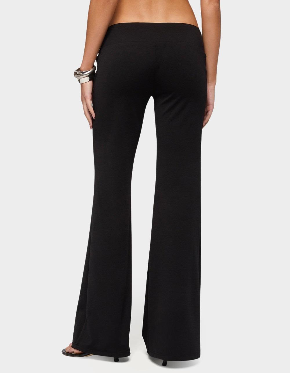 EDIKTED Katalia Sequin Flared Pants - BLACK