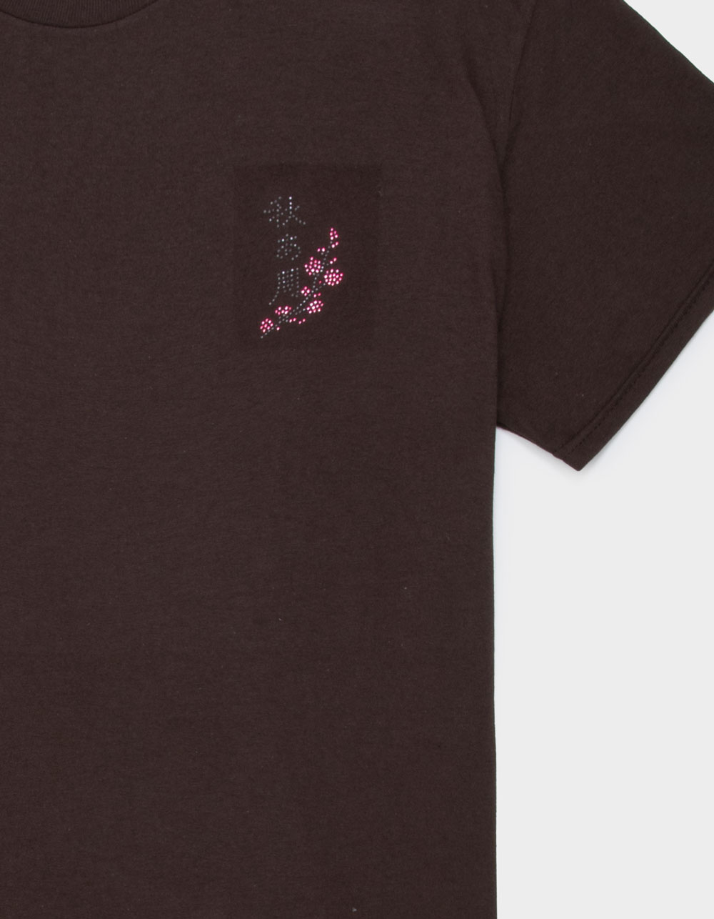 SAME GANG Rhinestone Blossom Mens Tee - BROWN
