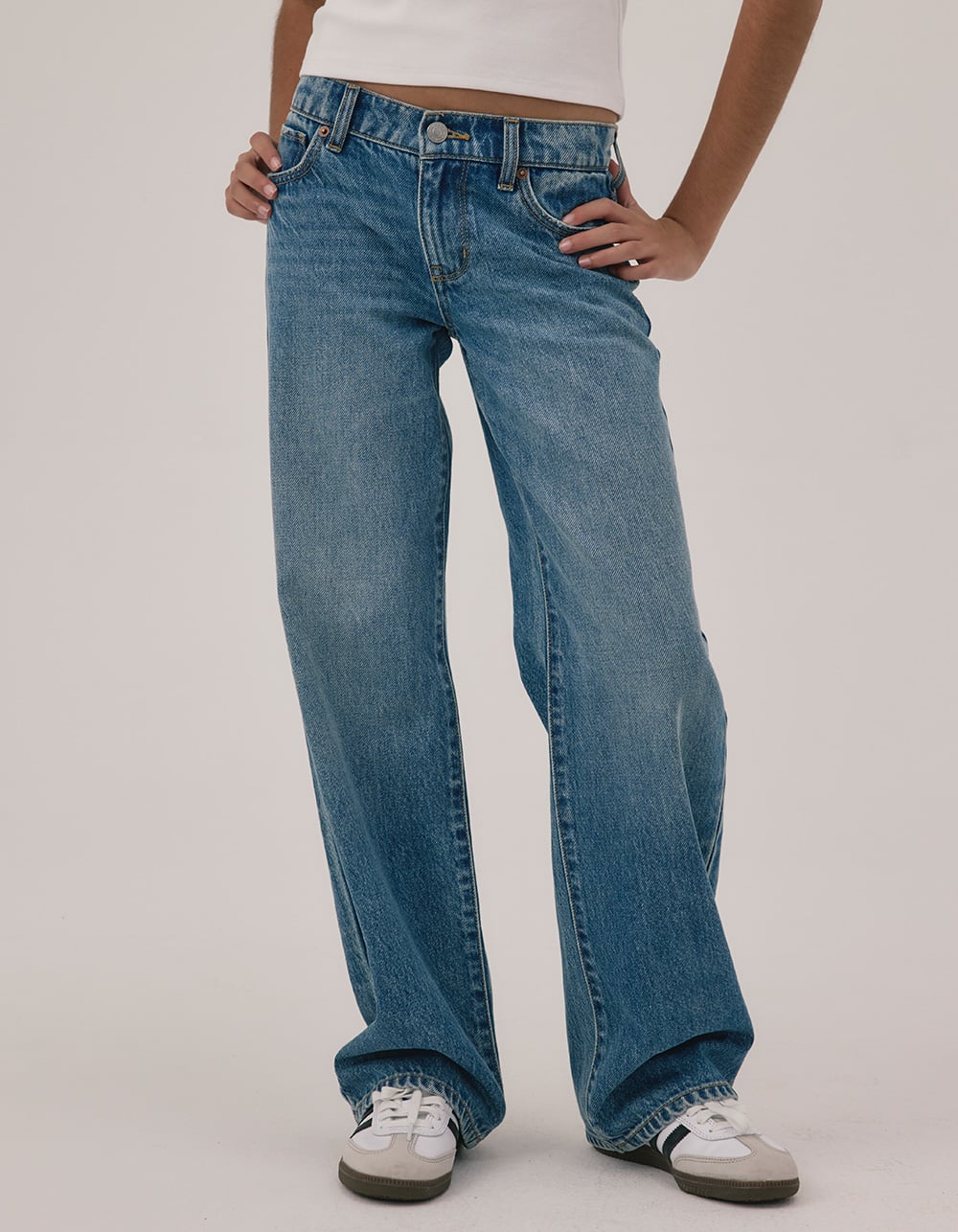 RSQ Girls Low Rise Wide Leg Jeans - Dark Wash