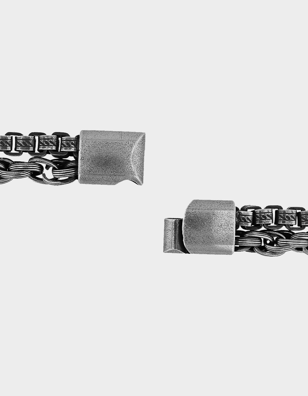 STEEL NATION Stainless Steel With Gunmetal Grey IP Double Link Bracelet - GUNMETAL