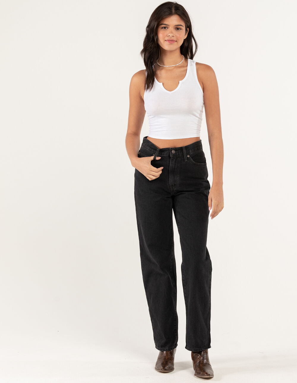 LEVI'S 94 Baggy Womens Jeans - Open Mind - WASHED BLACK | Tillys
