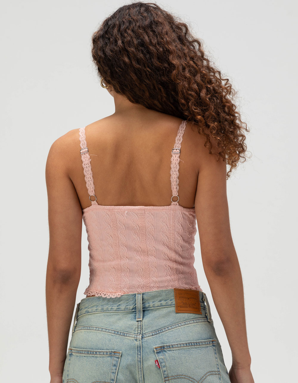 RSQ Womens Textured Cami - PINK