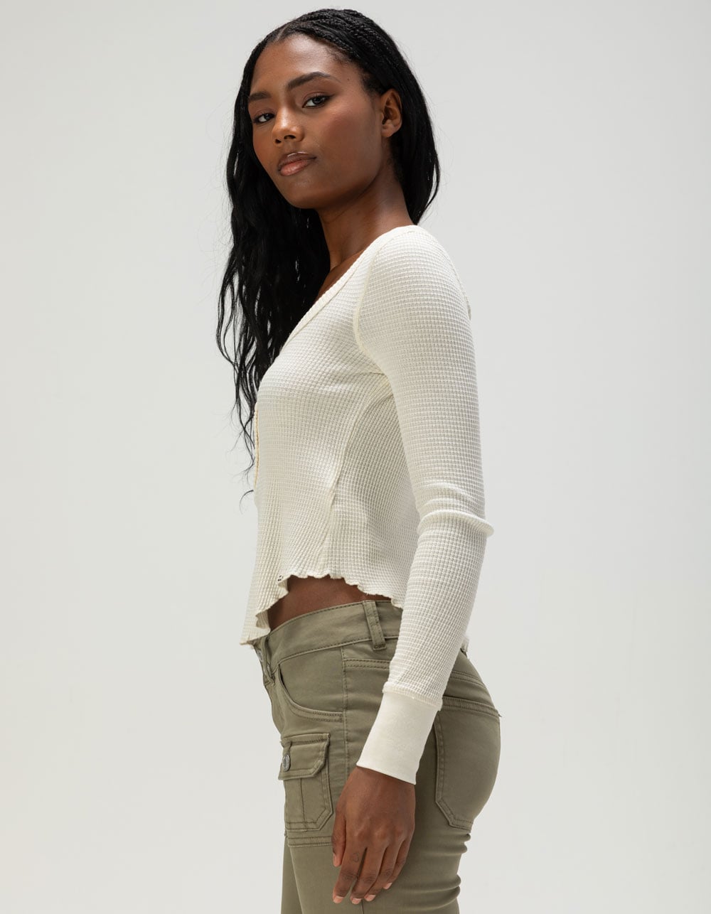 BILLABONG My Henley Womens Long Sleeve Top - CREAM