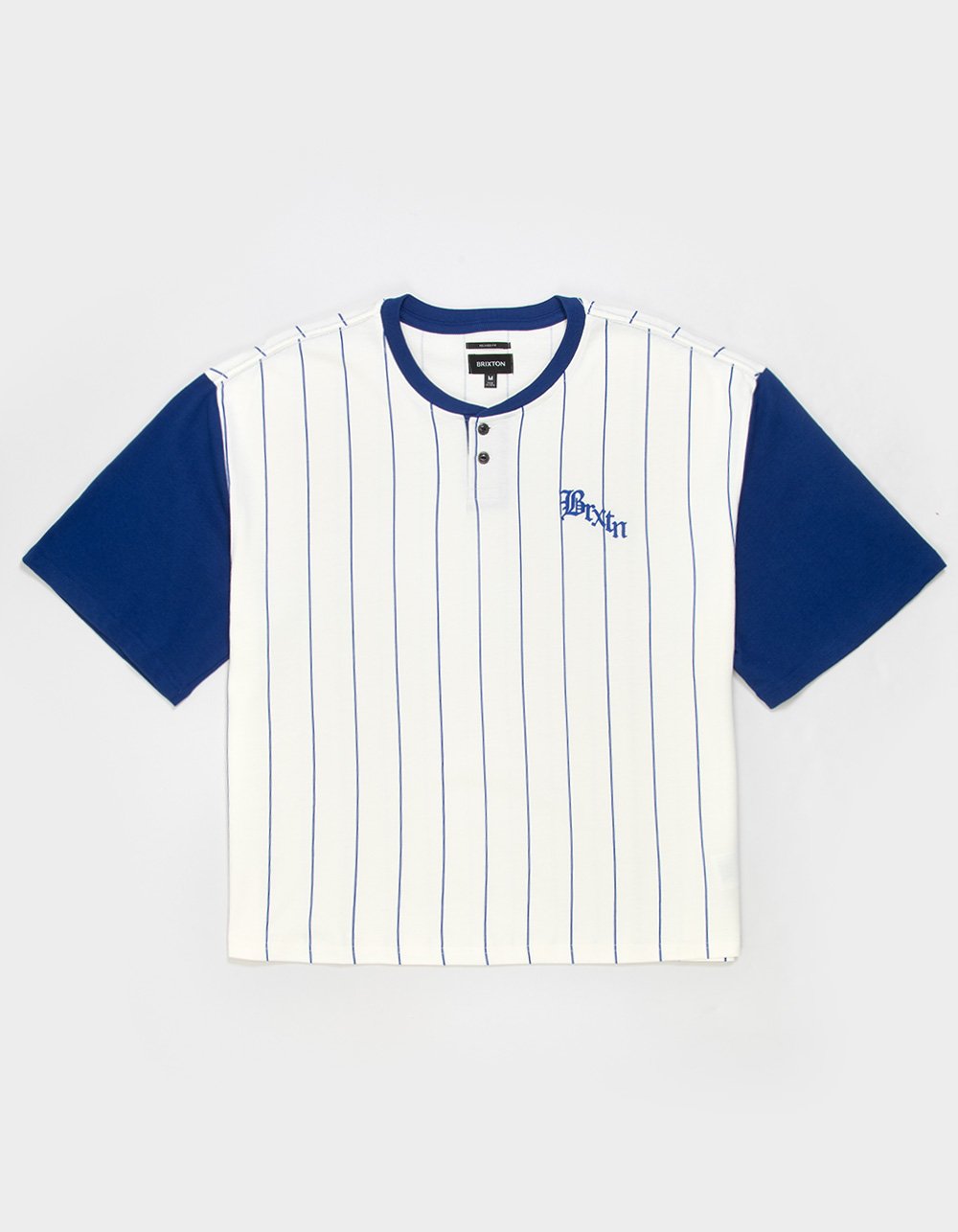 BRIXTON Boxy Baseball Mens Half Sleeve Tee - BLUE COMBO