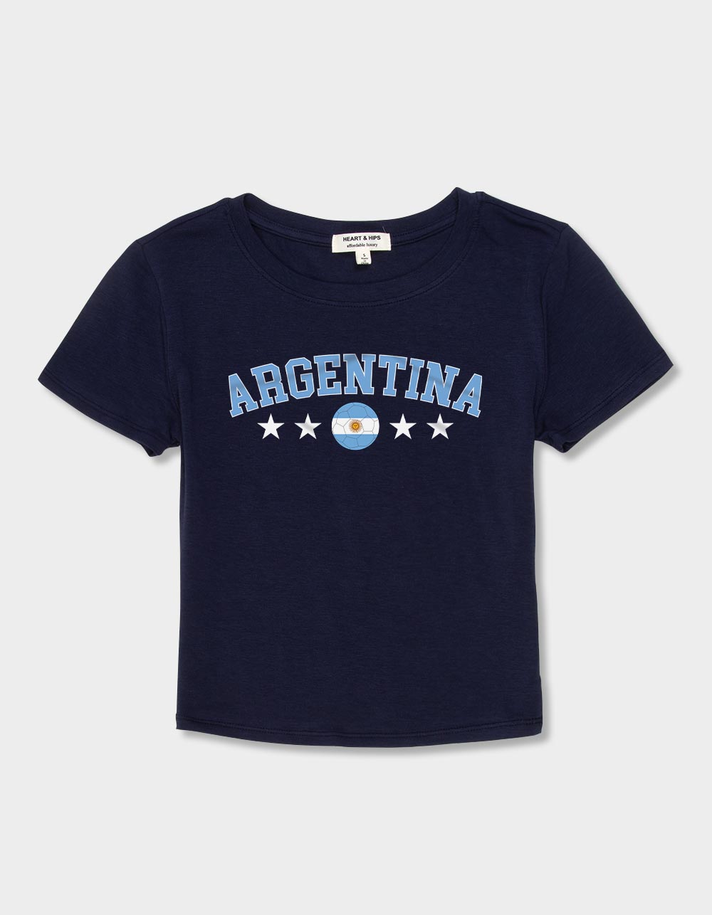 ARGENTINA Flag Soccer Womens Baby Tee - NAVY