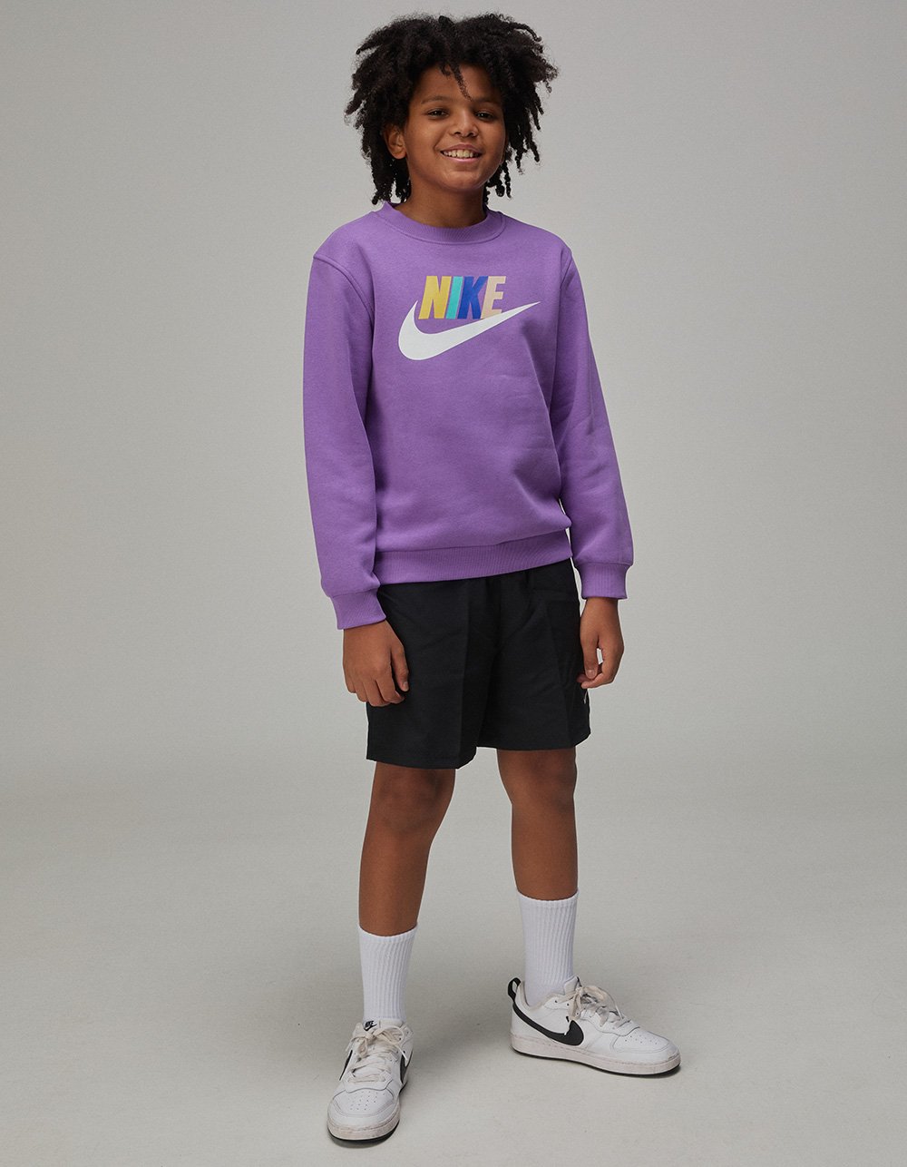 NIKE Sportswear Club Boys Crewneck Sweatshirt - PURPLE