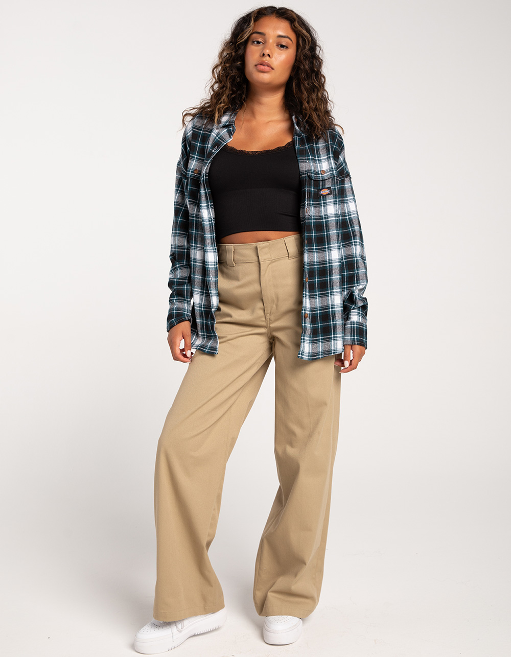 DICKIES Womens Flannel Shirt - WHITE COMBO | Tillys
