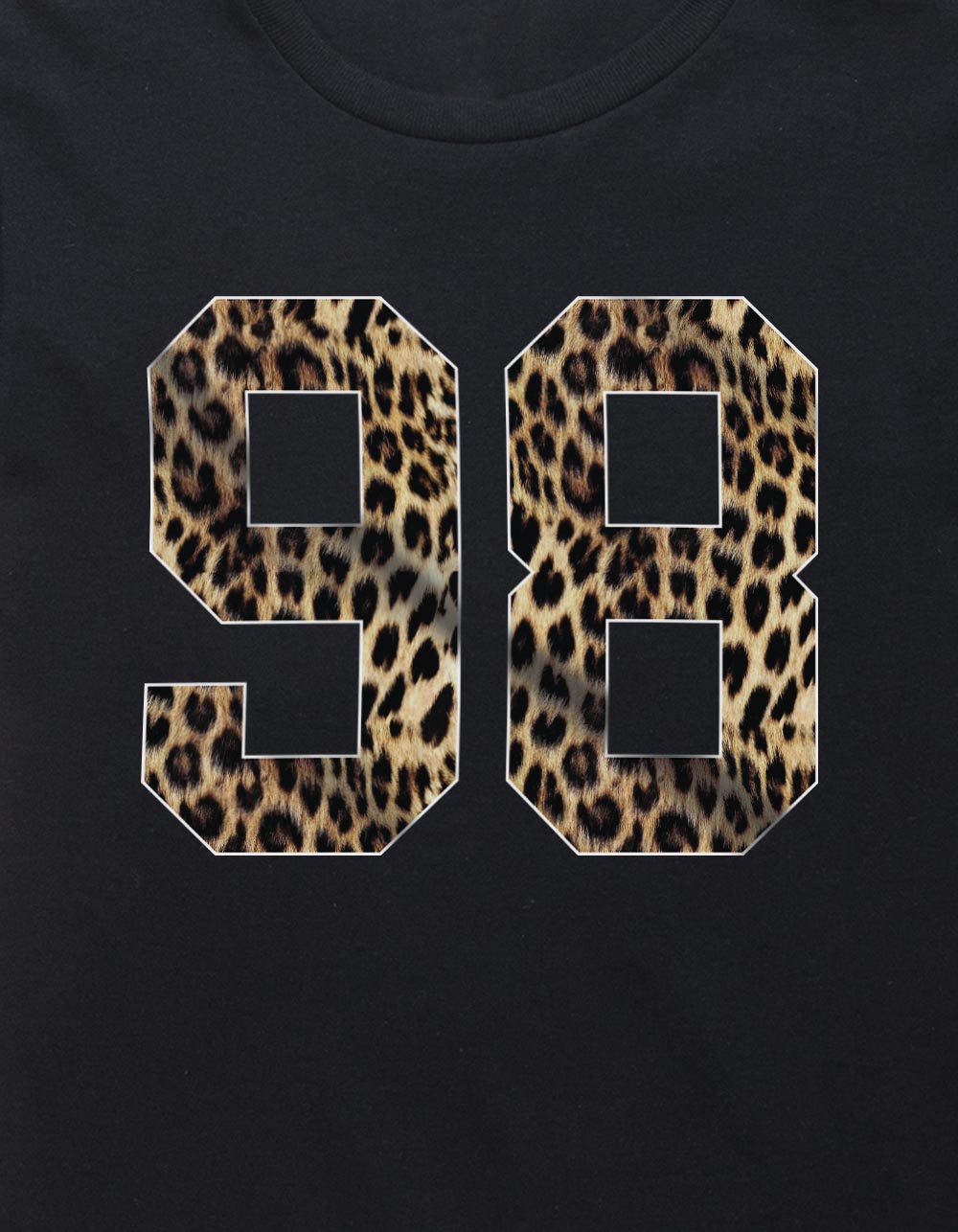 COLLEGIATE 98 Leopard Unisex Kids Tee - BLACK