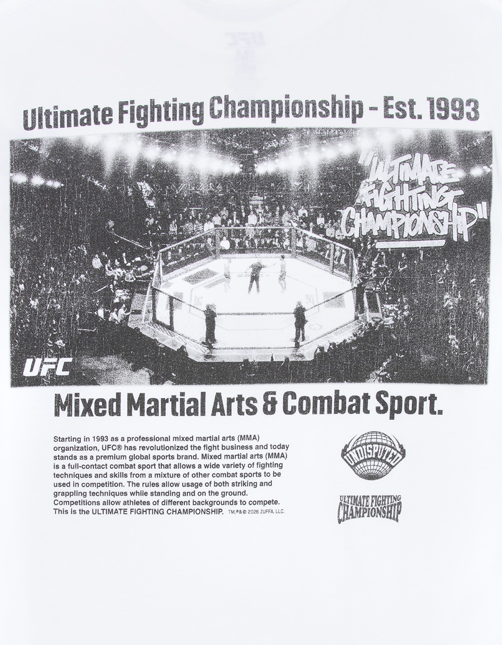 UFC Newspaper Mens Boxy Tee - WHITE