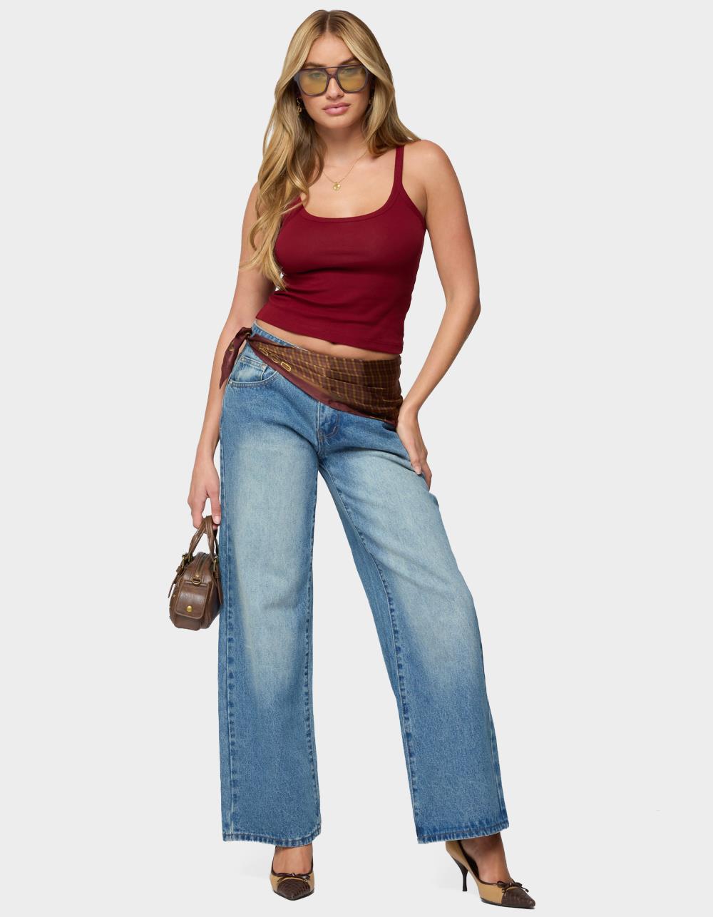 EDIKTED Basic Babe Tank Top - DK RED