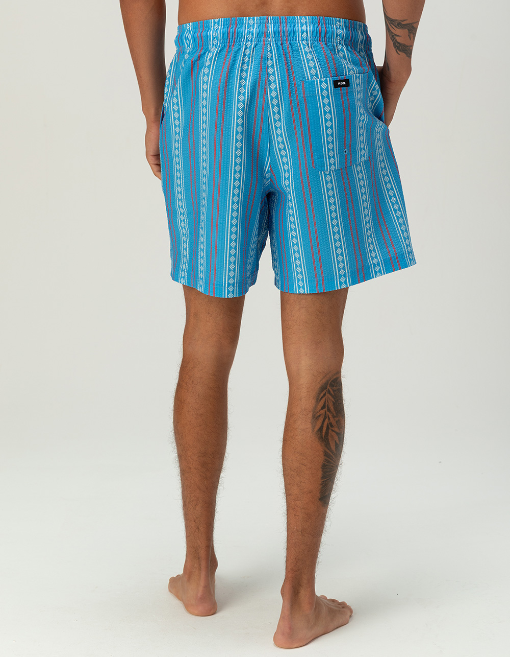 RSQ Mens Seersucker 6.5" Swim Trunks